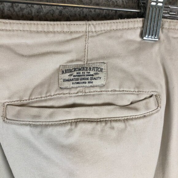 VTG Abercrombie & Fitch Flare wide leg low rise beige khaki pants Size 4 Y2K - Picture 4 of 10